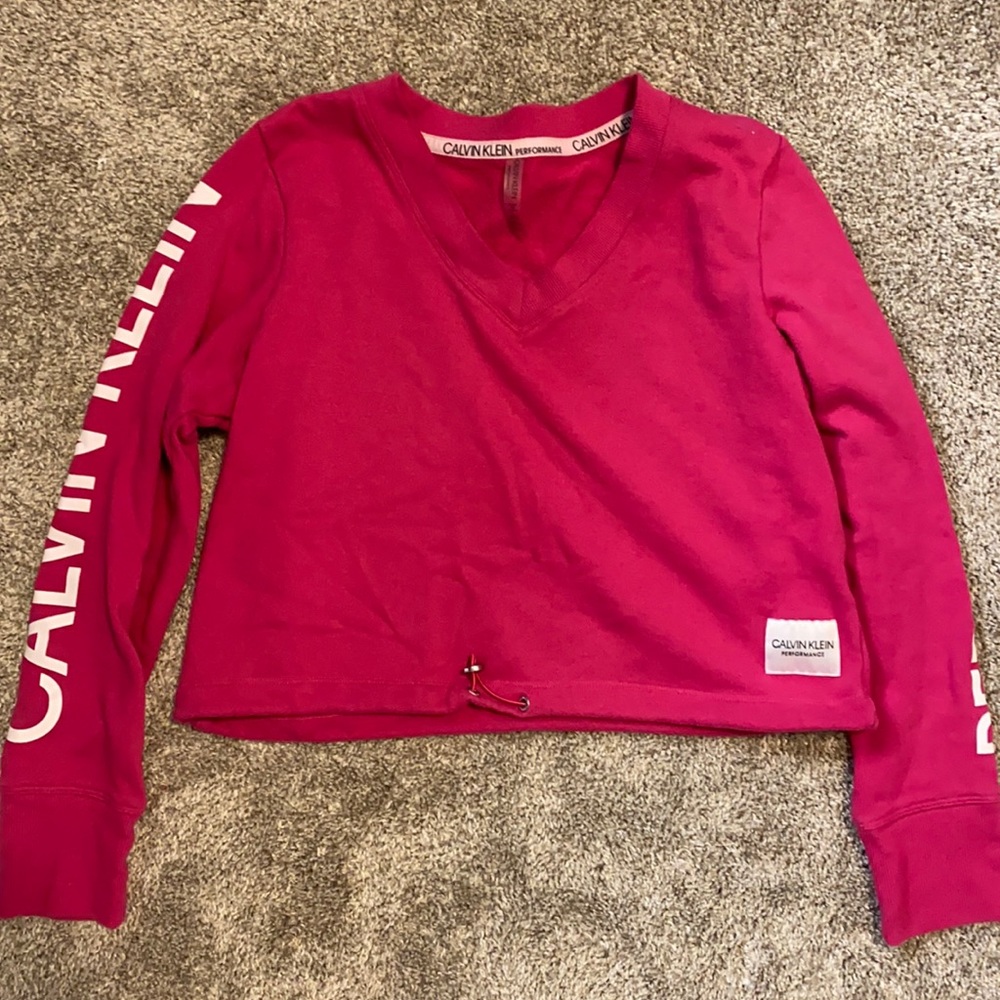 Calvin Klein Pink V-Neck Sweatshirt